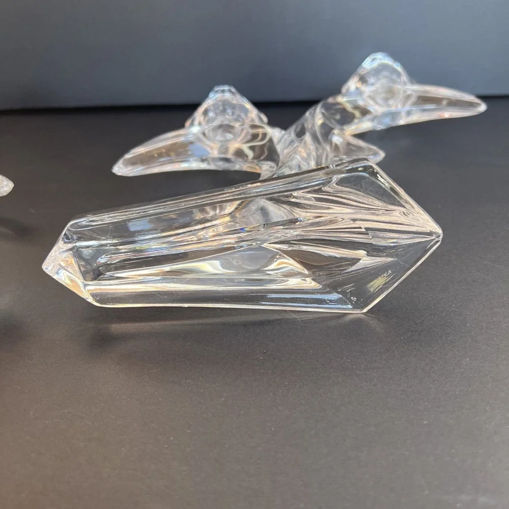 Rattenberg Bleikristall German VTG Lead Crystal Double Wave Candle Stick Holders